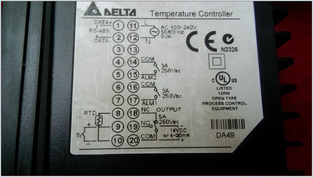 DELTA DTA4896V0 DTA4896 ISI KONTROL SIFIR KUTULU CİFT SIRA 4 HANELİ